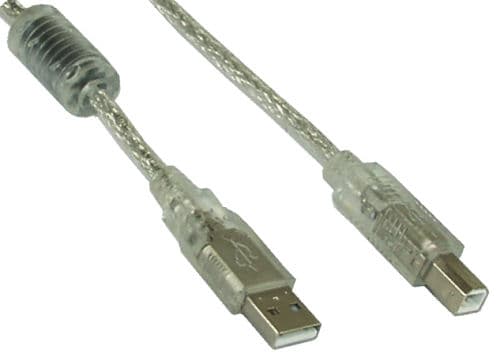 InLine 34510, 1 m, USB A, USB B, Hane/Hane, Transparent