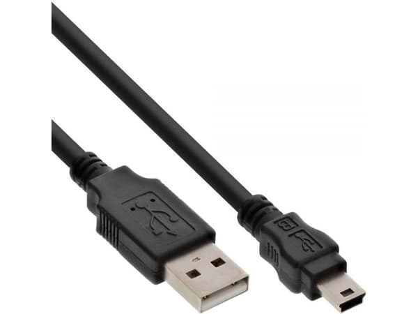 InLine 33107L, 5 m, USB A, Mini-USB B, Hankjønn/hankjønn, 0,48 Gbit/s, Sort