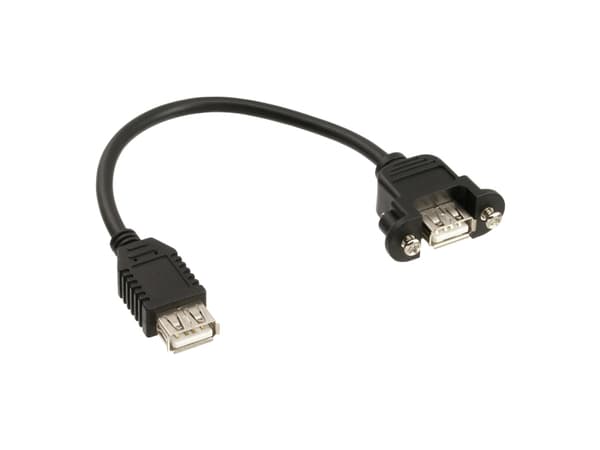 InLine 33441D, 0,2 m, USB A, USB A, USB 2.0, Honkoppling/Honkoppling, Svart