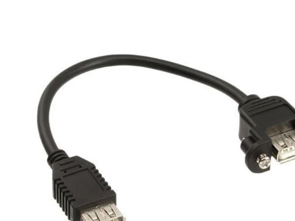 InLine 33441D, 0,2 m, USB A, USB A, USB 2.0, Honkoppling/Honkoppling, Svart