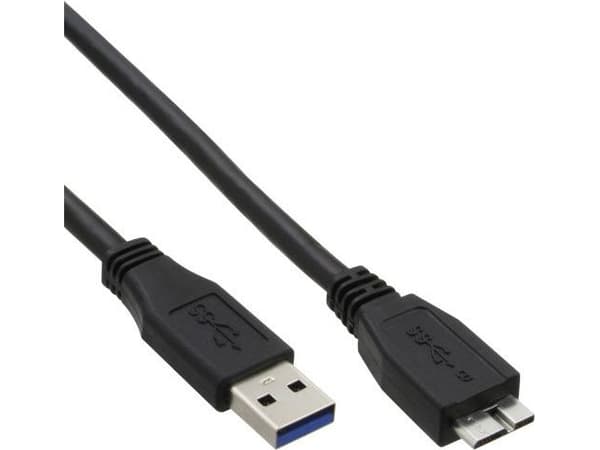 InLine 35410, 1 m, USB A, Micro-USB B, USB 3.2 Gen 1 (3.1 Gen 1), 5 Gbit/s, Svart