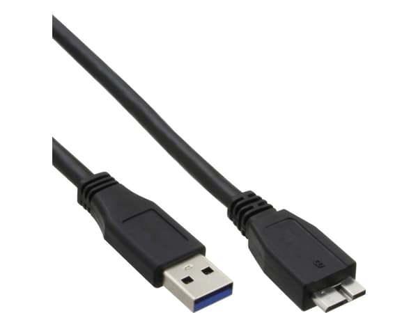 InLine 35410, 1 m, USB A, Micro-USB B, USB 3.2 Gen 1 (3.1 Gen 1), 5 Gbit/s, Svart