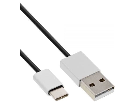 InLine 35833, 3 m, USB A, USB C, USB 2.0, hane/kvinna, svart