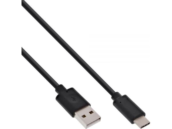 InLine USB C/USB A, 0,5 m, 0,5 m, USB C, USB A, USB 2.0, hane/kvinna, svart