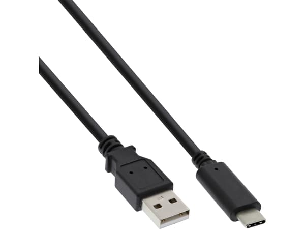 InLine USB C/USB A, 0,5 m, 0,5 m, USB C, USB A, USB 2.0, hane/kvinna, svart