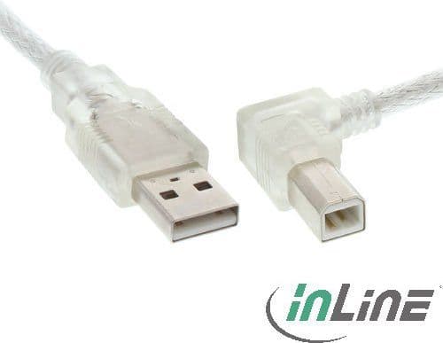 InLine 34519R, 1 m, USB A, USB B, Hane/Hane, 0,48 Gbit/s, Transparent