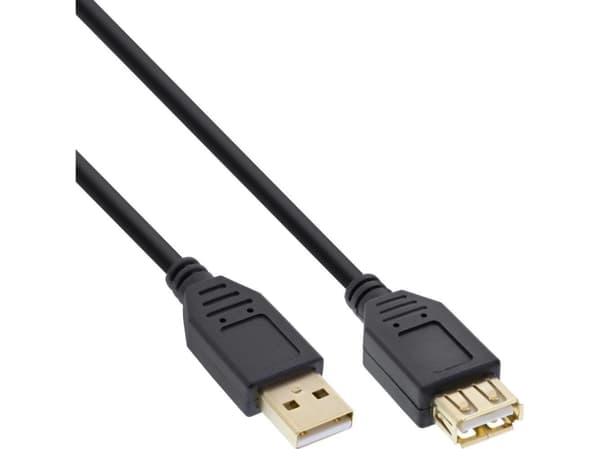 InLine 34603S, 3 m, USB A, USB A, Hane/Hona, 0,48 Gbit/s, Svart