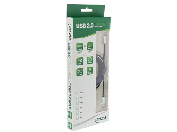InLine 35844, 1,5 m, Micro-USB B, USB C, USB 2.0, Hankjønn/hankjønn, Sort