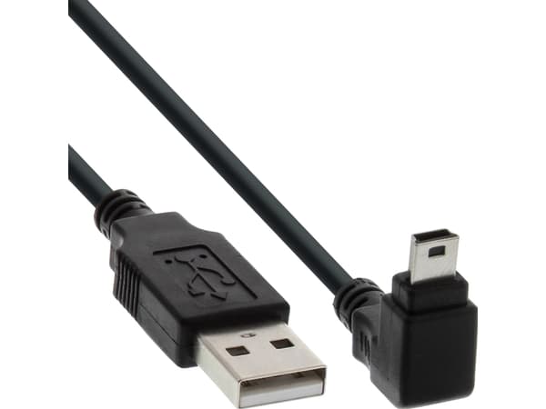 InLine 3m USB 2.0 A - Mini-B m/m, 3 m, USB A, Mini-USB B, USB 2.0, hane/kvinna, Svart