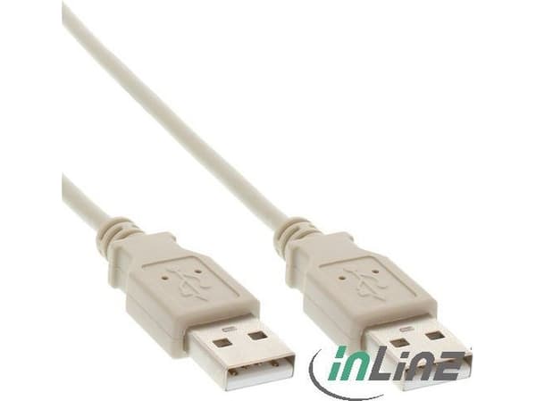 InLine 34330H, 3 m, USB A, USB A, Uros/uros, 480 Mbit/s, Beige
