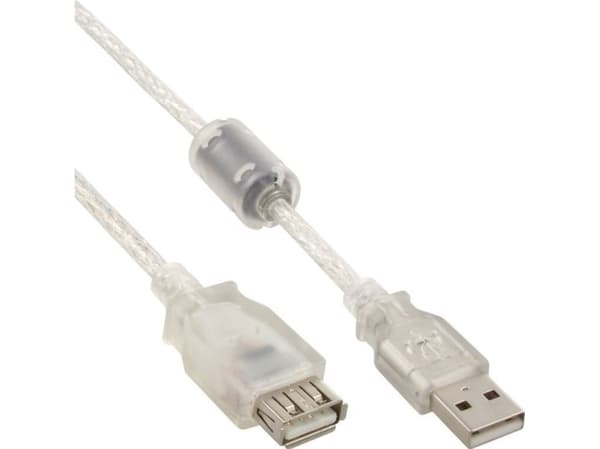 InLine 34610Q, 1 m, USB A, USB A, Hane/Hona, 0,48 Gbit/s, Transparent
