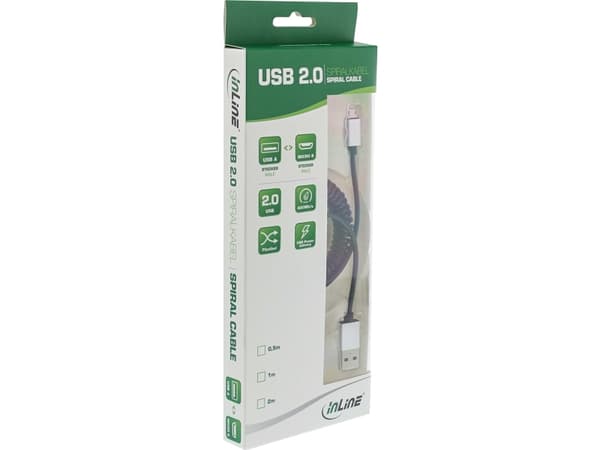 InLine 31730R, 3 m, Micro-USB B, USB A, USB 2.0, Hane/Hane, Svart