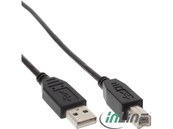 InLine 34535X, 3 m, USB A, USB B, Hane/Hane, 0,48 Gbit/s, Svart
