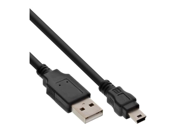 InLine 33107N, 1,5 m, USB A, Mini-USB B, USB 2.0, Man/Female, Svart