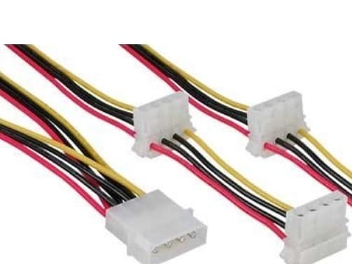 InLine 29654A, 1 m, Molex (4-pin), Molex (4-pin), Hankjønn, Hunkjønn, 90°