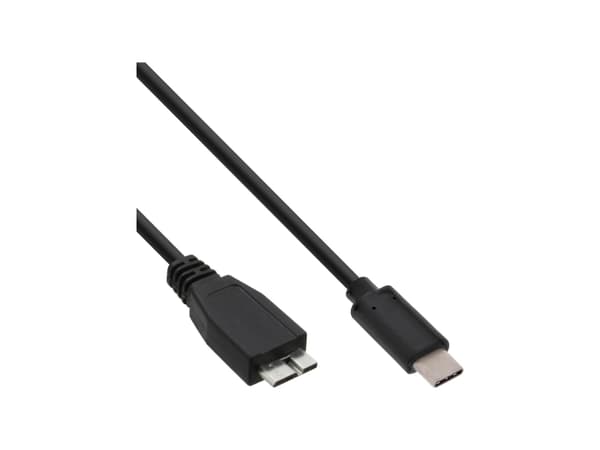 InLine USB 3.1 Typ C/Micro-B, 1.5m, 1,5 m, USB C, Micro-USB B, USB 3.2 Gen 2 (3.1 Gen 2), Hanstik/Hanstik, Sort