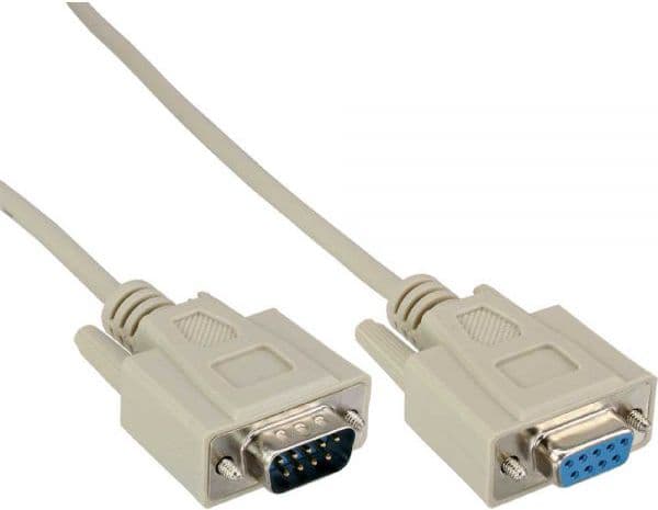 InLine 12233, Beige, 3 m, male 9pin Sub D, female 9pin Sub D