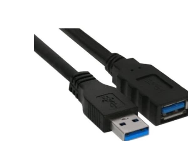 InLine 4043718153732, 2,5 m, USB A, USB A, USB 3.2 Gen 1 (3.1 Gen 1), Hane/Hona, Svart