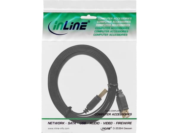 InLine 34605F, 5 m, USB A, USB 2.0, uros/naaras, musta