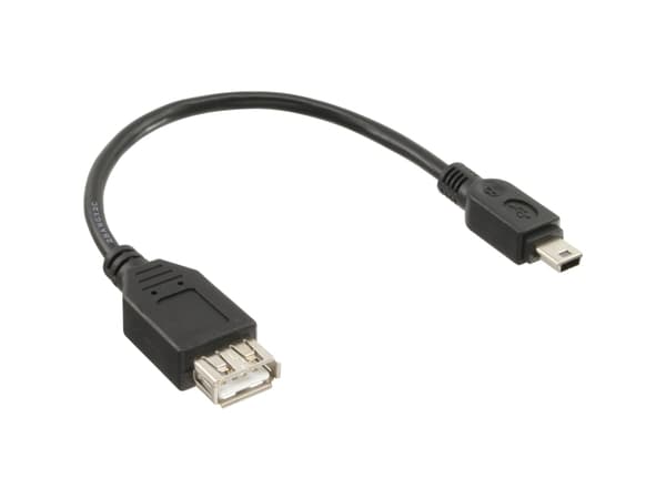 InLine 33500C, 0,2 m, Mini-USB B, USB A, USB 2.0, Hane/Hona, Svart