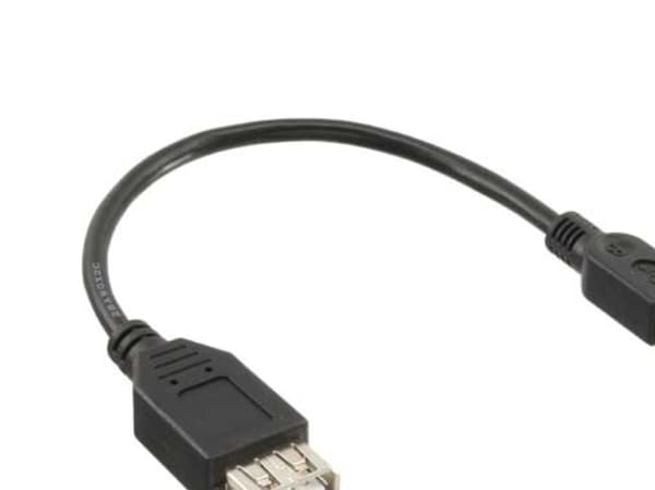 InLine 33500C, 0,2 m, Mini-USB B, USB A, USB 2.0, Hane/Hona, Svart