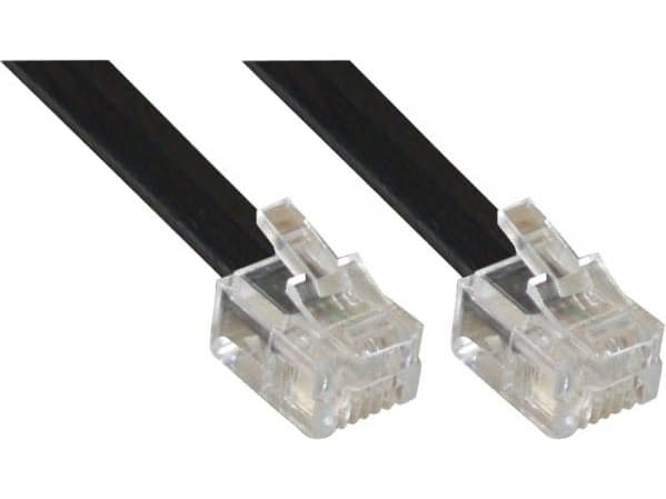 InLine 18842, 2 m, RJ12, RJ12, Svart, Hanstik/Hanstik