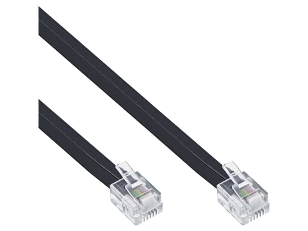 InLine 18842, 2 m, RJ12, RJ12, Svart, Hanstik/Hanstik