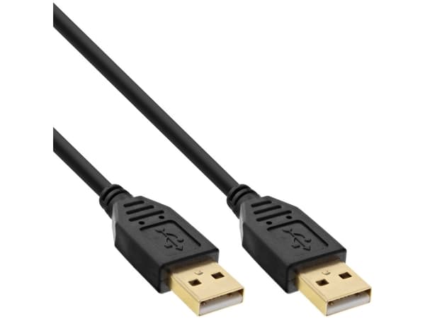 InLine 34310S, 1 m, USB A, USB A, USB 2.0, hane/kvinna, svart