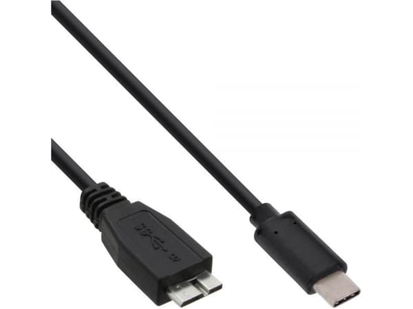 InLine 35722, 2 m, USB C, Micro-USB B, USB 3.2 Gen 2 (3.1 Gen 2), Hankjønn/hankjønn, Sort