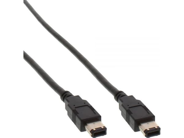 InLine FireWire M-M 10m, FireWire 400 (IEEE 1394/IEEE 1394a), 6-p, 6-p, Sort, Hanstik/Hanstik, 400 Mbit/s