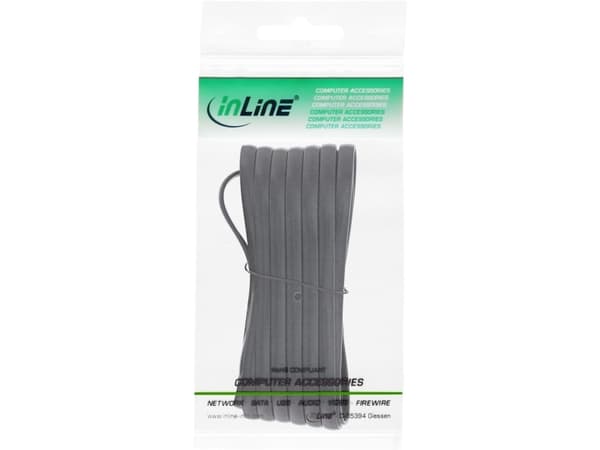 InLine 18835, 5 m, RJ12, RJ12, Svart, Hanstik, Hunstik
