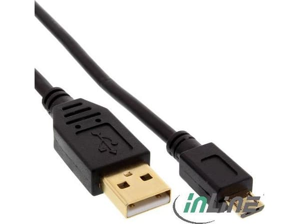 InLine 0.5m USB, 0,5 m, USB A, Micro-USB B, Uros/uros, Musta