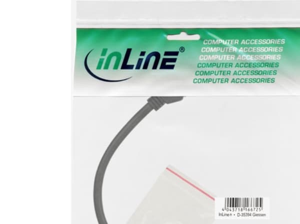 InLine 33441F, 0,2 m, USB A, USB B, Svart