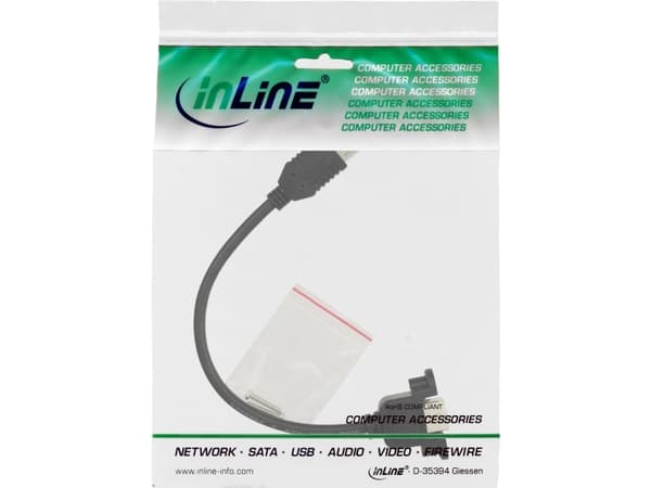 InLine 33441F, 0,2 m, USB A, USB B, Svart