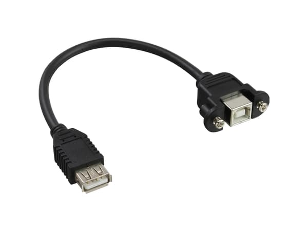 InLine 33441F, 0,2 m, USB A, USB B, Svart