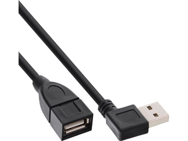 InLine 34610R, 1 m, USB A, USB A, USB 2.0, Hankjønn/hunkjønn, Sort