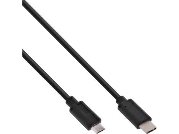 InLine 35742, 2 m, USB C, Micro-USB B, USB 2.0, Hane/Hane, Svart