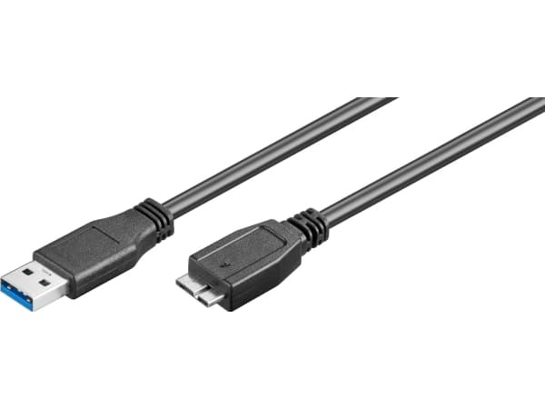 InLine 4043718153824, 3 m, USB A, Micro-USB B, USB 3.2 Gen 1 (3.1 Gen 1), 5000 Mbit/s, Musta