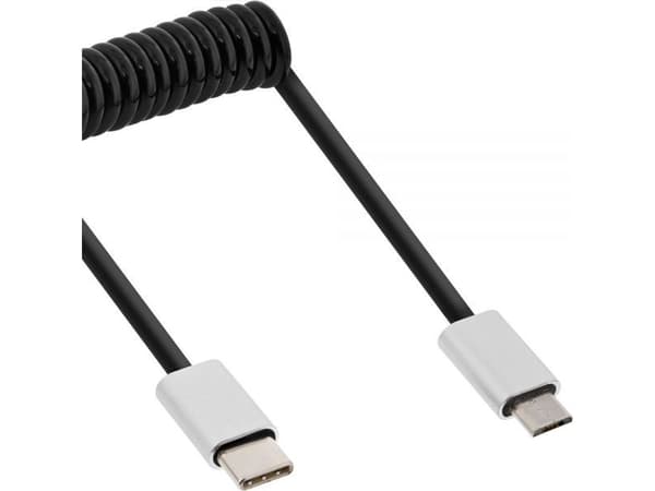 InLine 35863, 3 m, USB C, Micro-USB B, USB 2.0, Hane/Hane, Svart