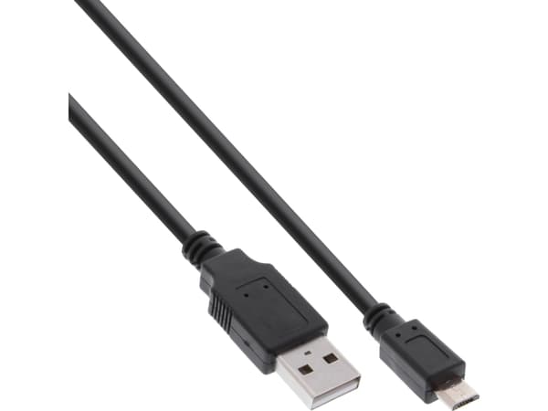 InLine 31705Q, 0,5 m, USB A, Micro-USB B, USB 2.0, Hane/Hane, Svart