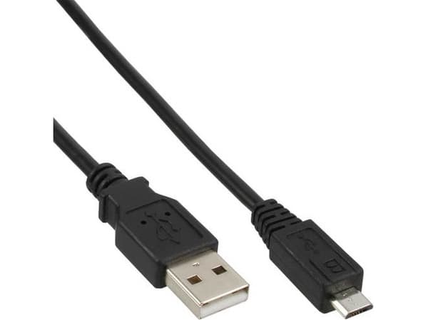 InLine 31705Q, 0,5 m, USB A, Micro-USB B, USB 2.0, Hane/Hane, Svart