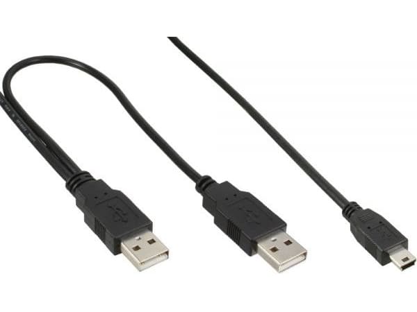 InLine 33107Y, 1,5 m, Mini-USB B, 0,48 Gbit/s, Svart