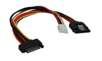 InLine 29691, 0,15 m, SATA 15-kontakt, SATA 15-kontakt, Manlig kontakt, Kvinnlig kontakt, Flerfärgad