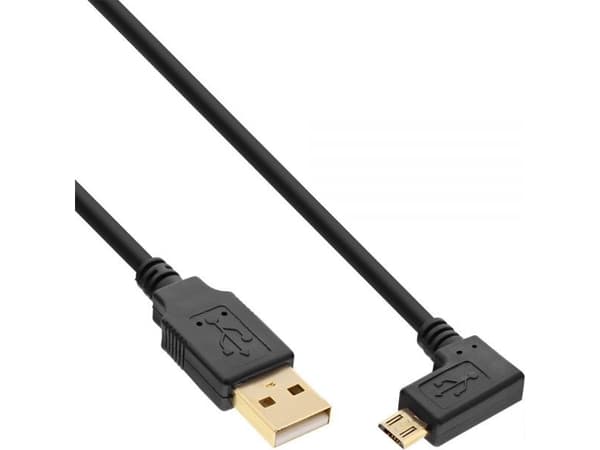 InLine 31710T, 1 m, USB A, Micro-USB B, USB 2.0, Hane/Hane, Svart