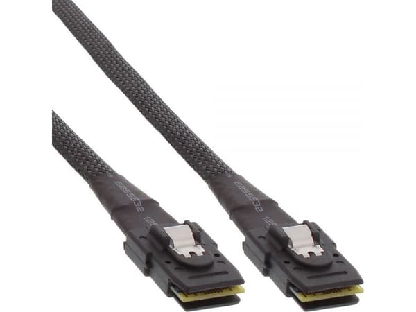 InLine Mini-SAS 36pin SFF-8087, 1m, 1 m, Mini SAS SFF-8087 hane, Mini-SAS 36pin SFF-8087, Hanstik/Hanstik, Sort