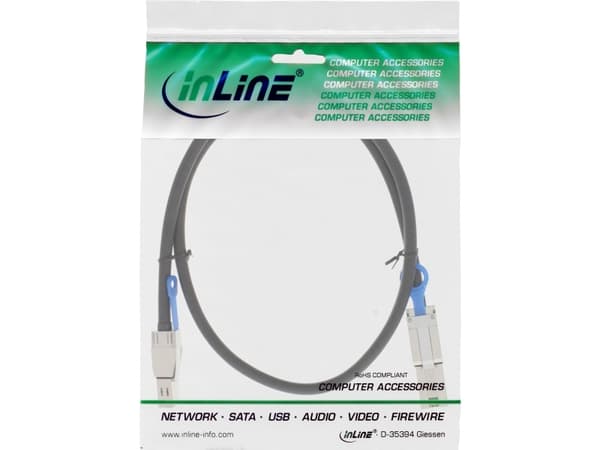 InLine 1m, SFF-8644 - SFF-8088, 1 m, SFF-8088, SFF-8088, hane/hona, svart