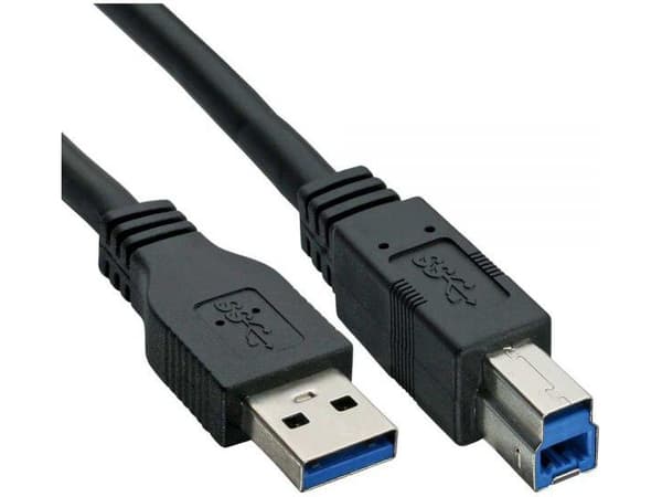 InLine 35305, 0,5 m, USB A, USB B, Hankjønn/hankjønn, 5 Gbit/s, Sort