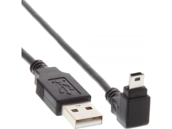 InLine 34210, 1 m, USB A, Mini-USB B, USB 2.0, Hankjønn/hankjønn, Sort