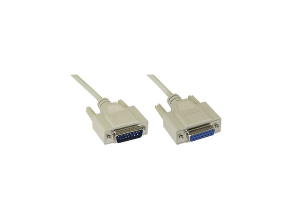 InLine 17740, Beige, DB15, 2 m, VGA (D-Sub), Hankjønn/hunkjønn