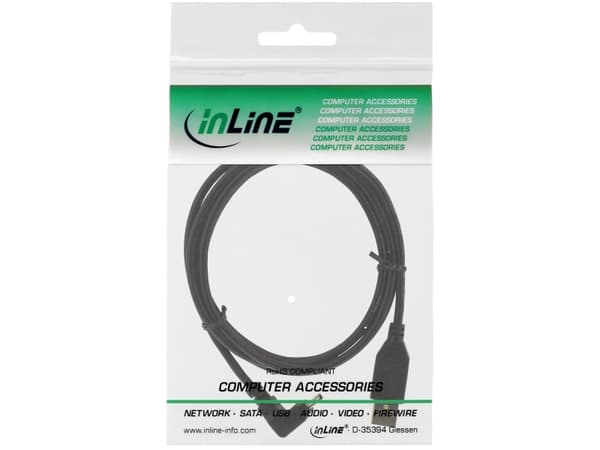 InLine 2m USB 2.0 A - Mini-B m/m, 2 m, USB A, Mini-USB B, USB 2.0, hane/kvinna, Svart